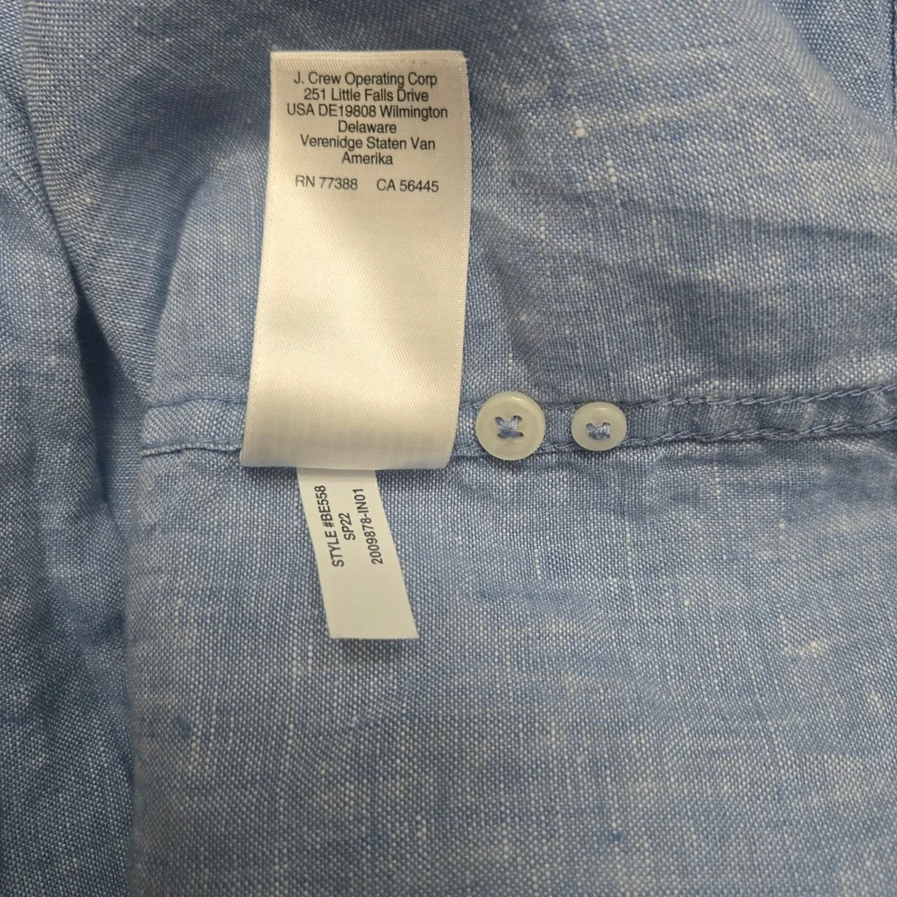 J. Crew Baird McNutt Irish Linen Shirt Medium Slim Fit Old Money Coastal Preppy